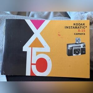 Kodak X15 Instamatic Camera Guide with Red and Black Text